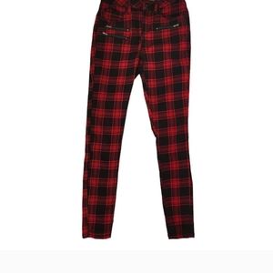 Red plaid hottopic skinny jeans